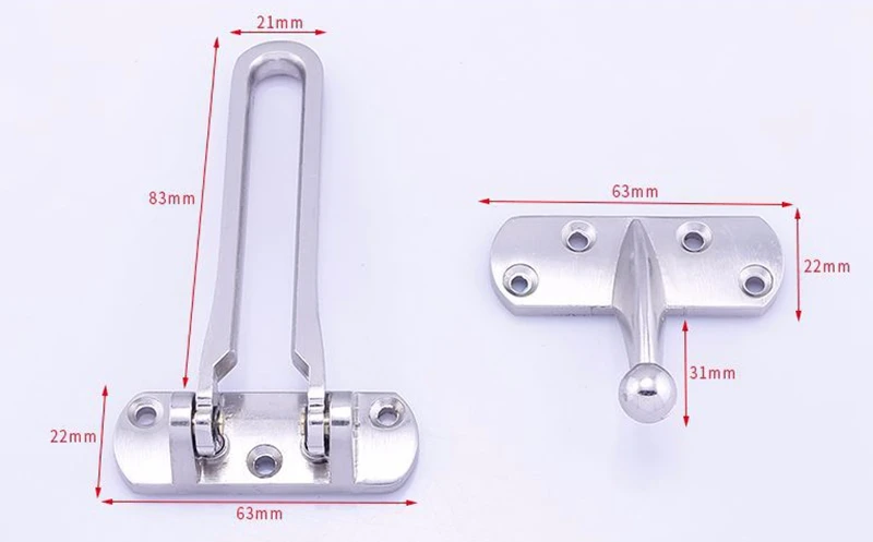 Zinc Alloy Hasp Latch Lock Door Chain Anti-theft Clasp Convenience Window Cabinet Locks For Home Hotel Security 6