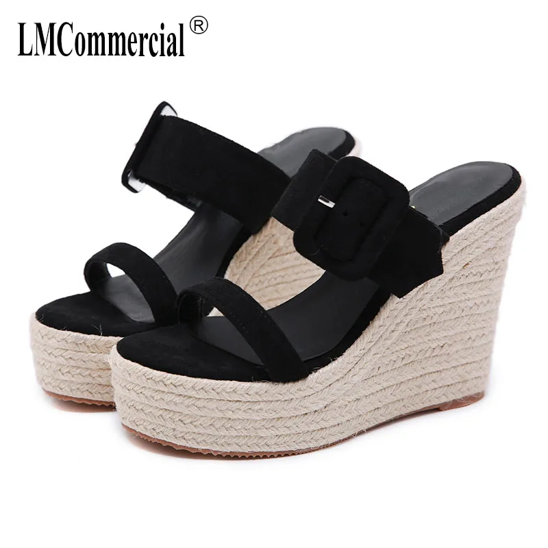 

2019 Summer cool slippers female high heel waterproof thick bottom muffin shoes flip flops luxury shoes women designers sandals