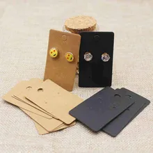 Оптовые ретугловые крафт-бумажные серьги-гвоздики, упаковка бирка с индивидуальным логотипом за дополнительную стоимость серьги упаковочная бирка для сережек подарок 200 шт в партии