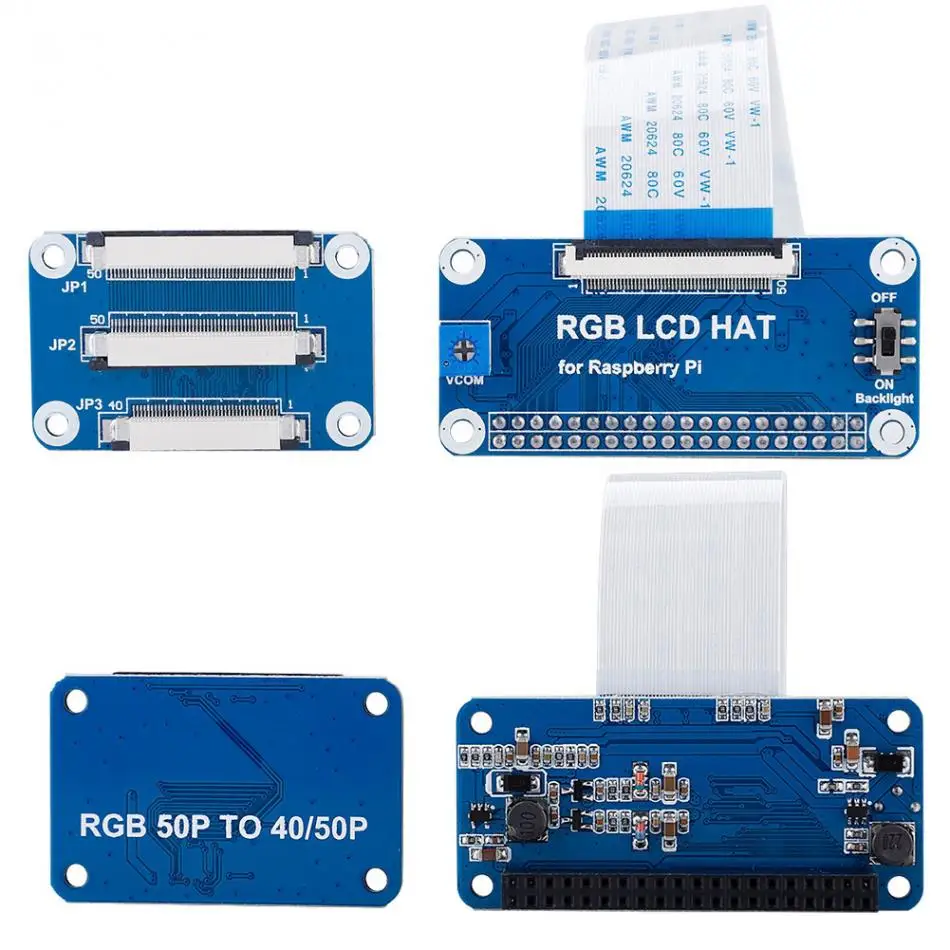 RGB ЖК-плата драйвера комплект dpi драйвер 50Pin до 40Pin плата адаптера для Raspberry Pi и Raspbian OS хорошее качество