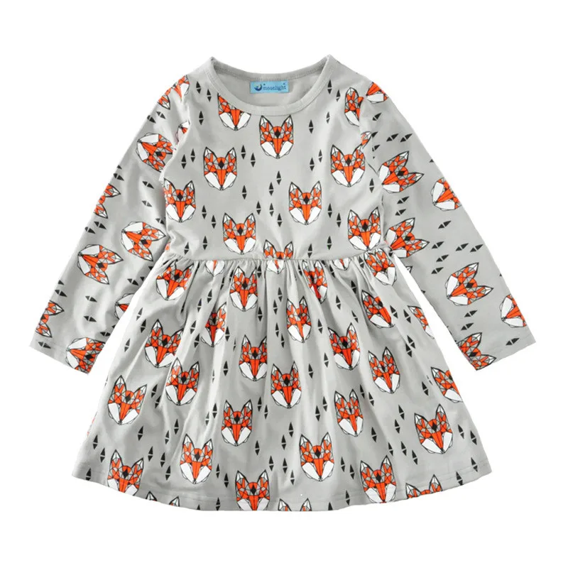 New Child Princess Skirt Girl Dress Spring Autumn Long Sleeve Carton 