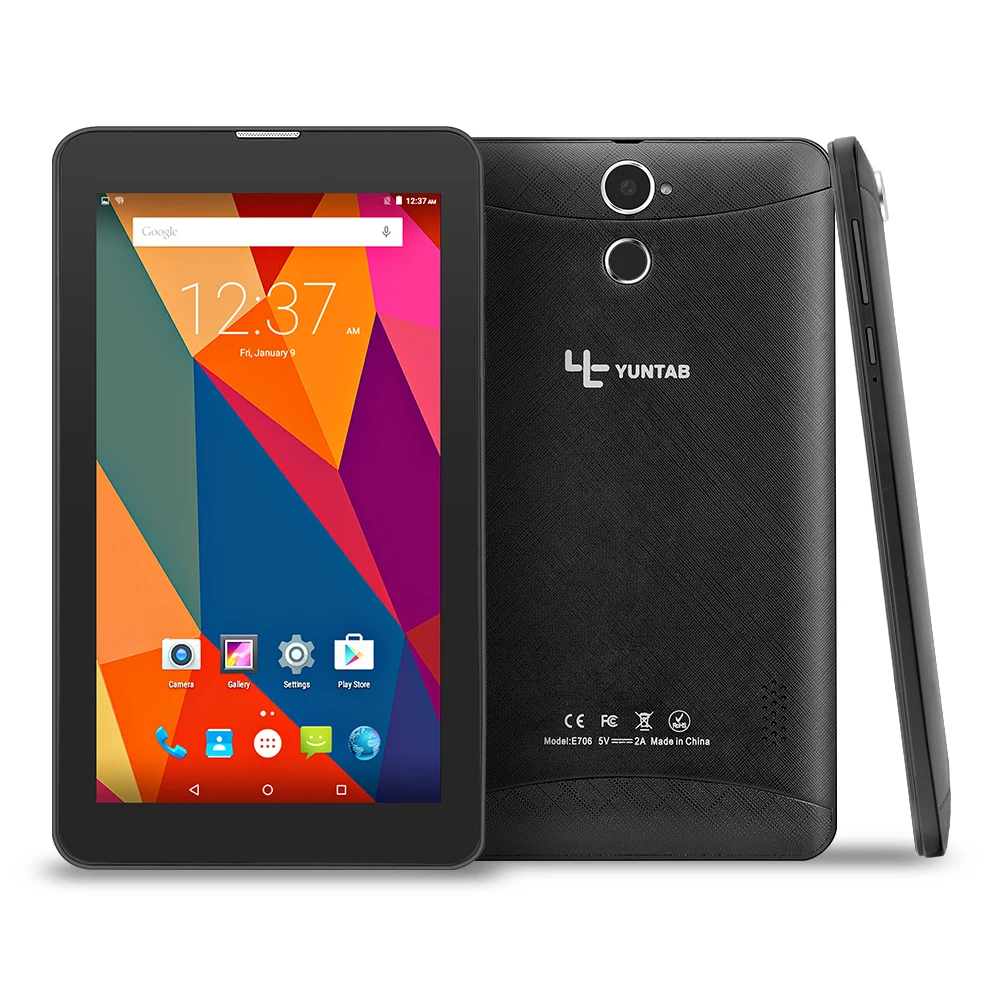 

Yuntab 2colors 7 inch E706 Android 5.1 Tablet Quad Core Capacitive screen 1024*600 with Dual Camera support SIM card