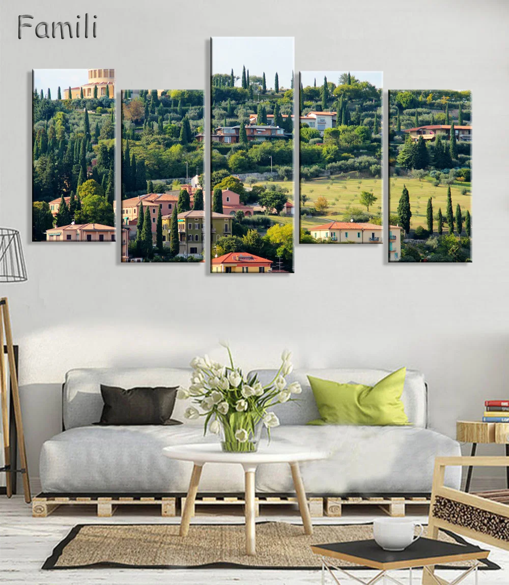 5 Unids Set Toscana Italia Campos Colinas Arboles Amanecer