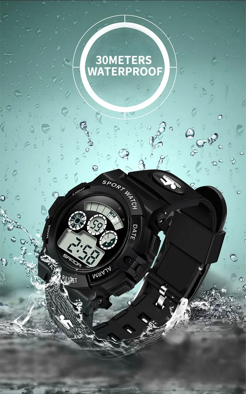 Сандалии Роскошная брендовая мужская Спорт на открытом воздухе Часы мужские водонепроницаемые цифровые часы мужские модные повседневные