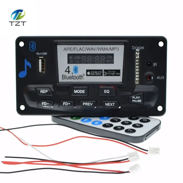 4.0 Bluetooth MP3 Decoding Board Module LED 12V DIY USB/SD