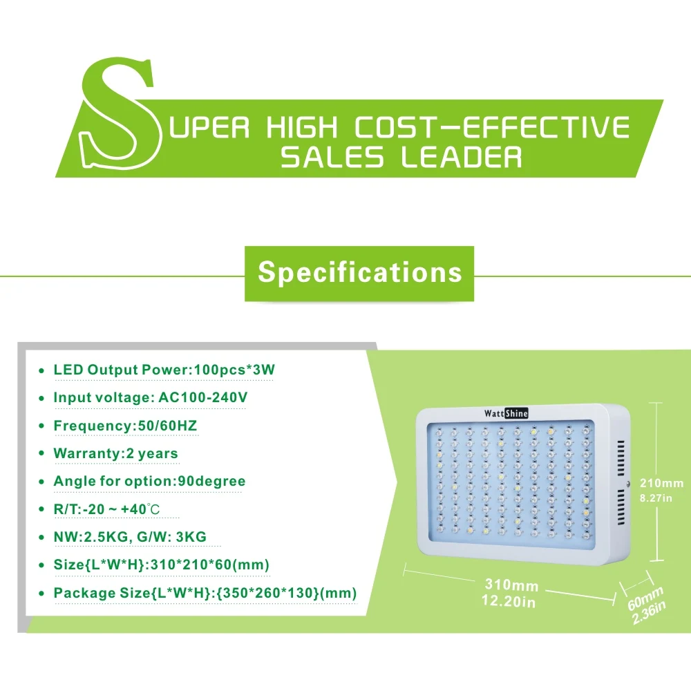 Whole hot seller 300W Led Grow Lights Panel 3W Led plant lamps for indoor Greenhouse hydroponic systems grow tent CEROHS (14)