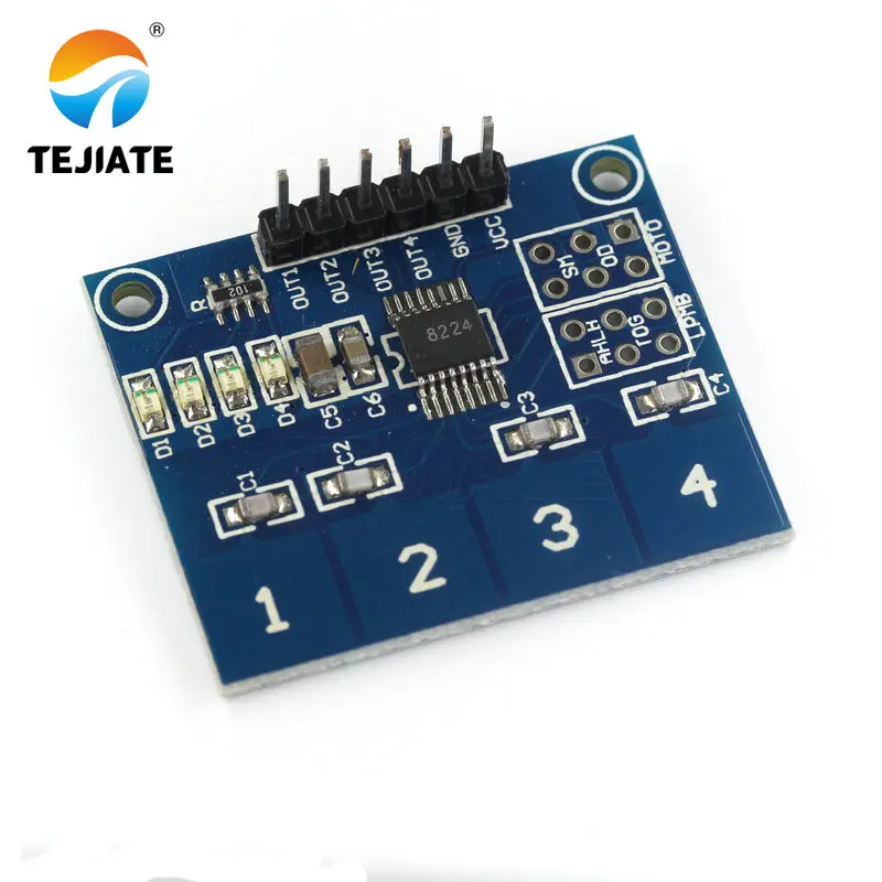 TTP224 4-полосная 4 канала емкостный сенсорный выключатель цифровой сенсорный экран Сенсор модуль
