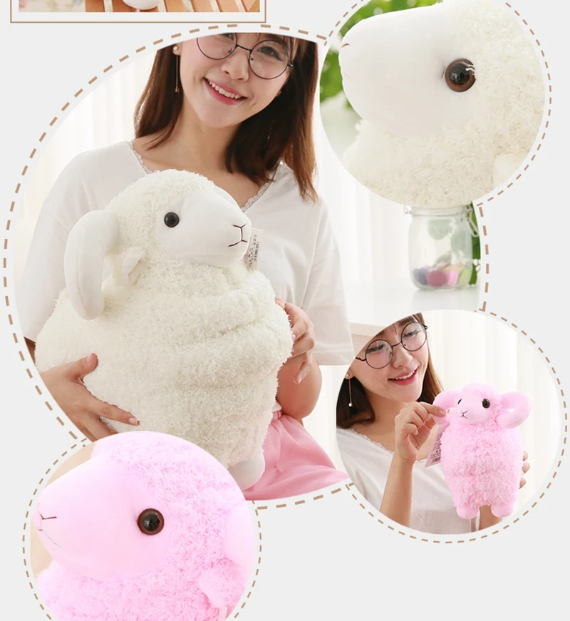 Dorimytrader giant cute white sheep plush toy kawaii animals goat doll pillow for childend gift deco teacing prop 60cm 80cm DY50559 (12)