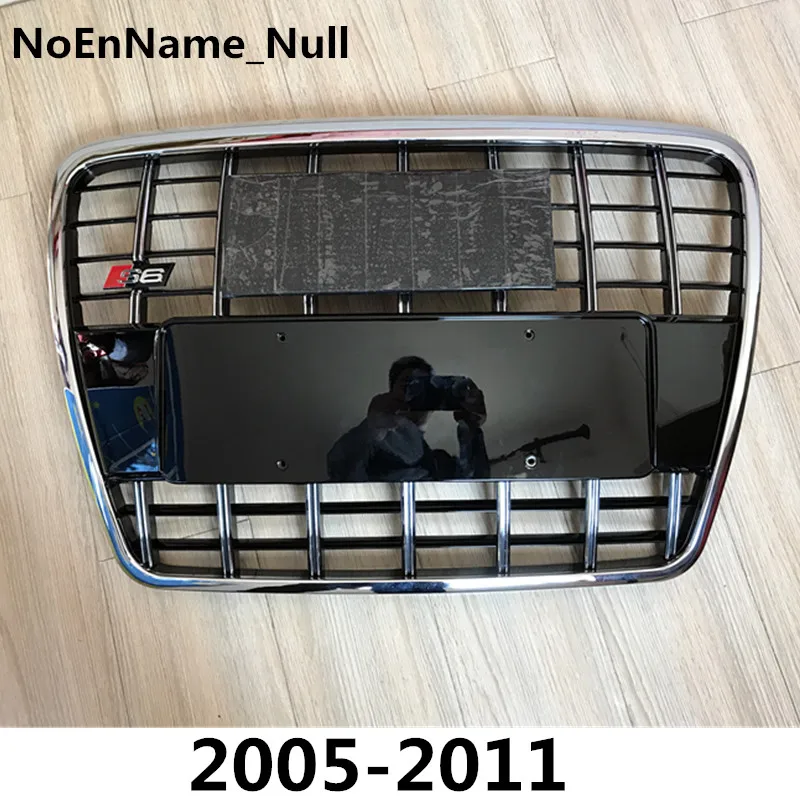 

Silver Insert Mesh Grille Auto Grills For Audi A6 Quattro Styling C6 2005-2011 S6 Style Chrome Front Hood Bumper Grill Grille