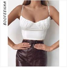 BOOFEENAA трикотажная футболка с открытыми плечами и длинным рукавом для женщин, простой сексуальный укороченный топ с рюшами, весна, модная одежда C83H5