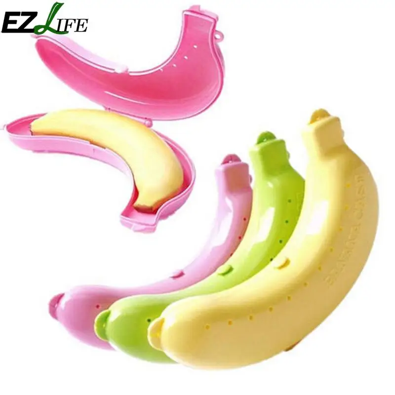 Корейские милые Банан Защитник дело Контейнер поездки Открытый обед Пластик фрукты чехол для хранения держатель дешевые банан поездки