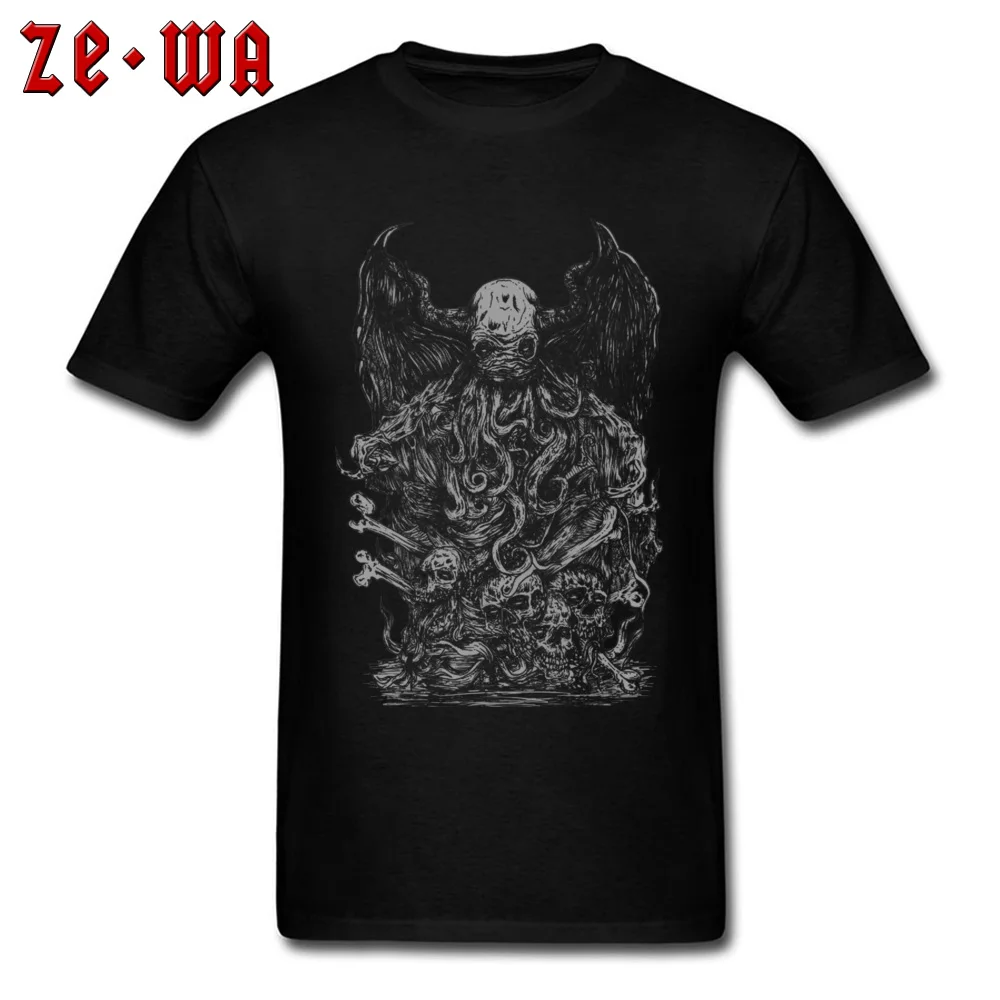 Comics cthulhu Design Short Sleeve Summer Tops Shirt 2018 Discount O-Neck 100% Cotton Sweatshirts Men Tshirts Wholesale cthulhu black