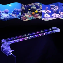 Аквариумный светодиодный светильник 28 см, 3 цвета, зажим, высокий светильник светодиодный, SMD5730, аквариум для рыб, синий+ белый+ розовый, светильник ing Tube