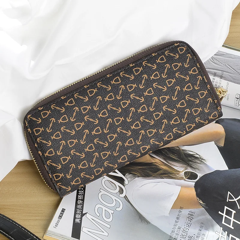 

Retro Style Ladies Wallet 2019 Long Hand Holding Wallet PU Unisex Wallet Women Arrow Printing Clutch Bag