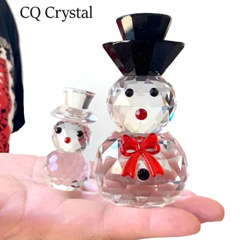 

Elegant K9 Crystal Snowman Figurines Glass Animal Paperweight Car Ornament Home Decors Kids Favor Gift Christmas Gift