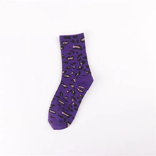UG женские беговые носки леопардовые милые женские модные носки весна лето осень дышащие чесаные Смешные изделия из хлопка носки - Цвет: Фиолетовый