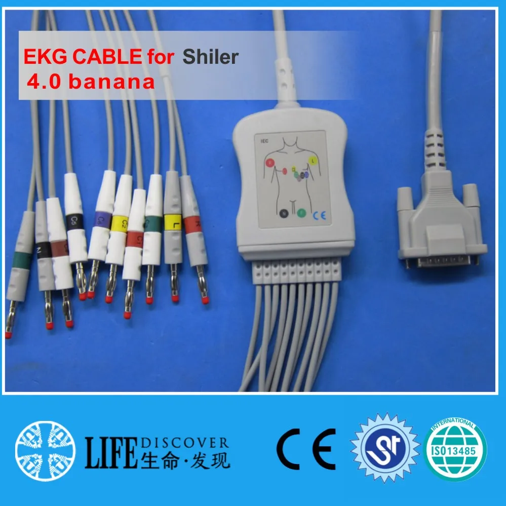 

one piece EKG Cable with 10leads for schier AT3,AT5,AT6, 10K restistance