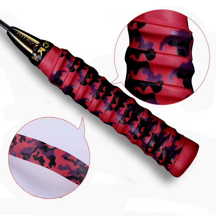 التمويه طباعة المضادة للانزلاق الريشة قبضة padel تنس Overgrip أكثر من قبضة العرق الفرقة ل الصيد قضيب لف ل مضرب الاسكواش