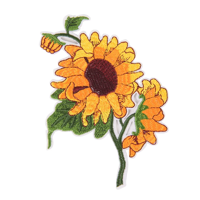 

Yellow Daisy Sunflower Patches Iron On Sewing On Embroidered Applique Patch Clothes Stickers DIY Apparel Accessories