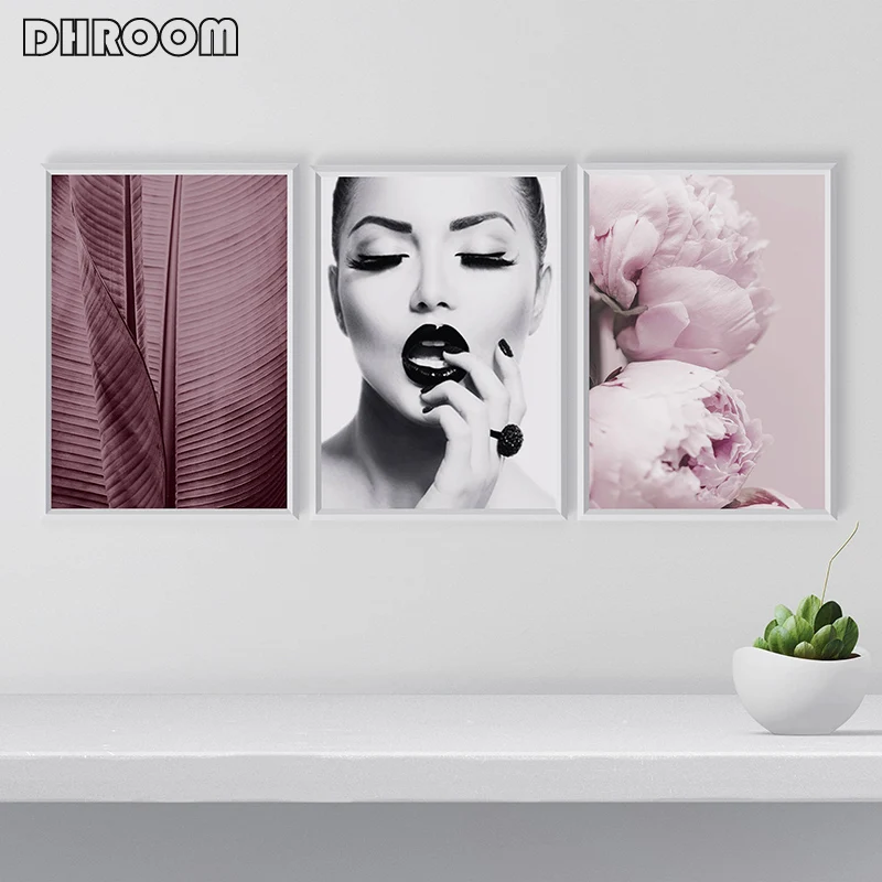 Модные плакаты DHROOM Картина на холсте с розовыми цветами современный сексуальный