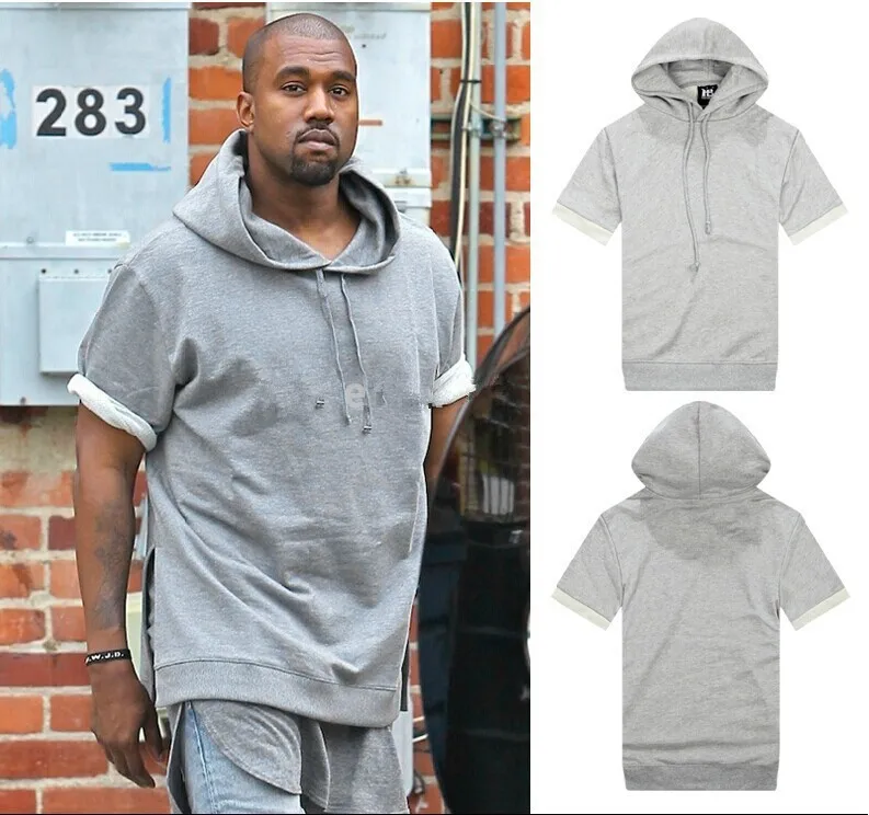 grey short sleeve hoodie