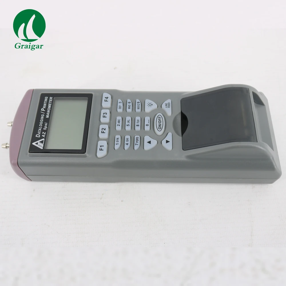 AZ9835 Portable Digital Pressure Gauge Pressure Differential Meter with Built-in Printer LCD Display with RS232 Interface