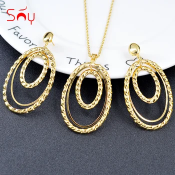 

Sunny Jewelry Classic Big Round Jewelry Set For Women Necklace Earrings Pendant Fashion Jewelry For Engagement Jewelry Findings