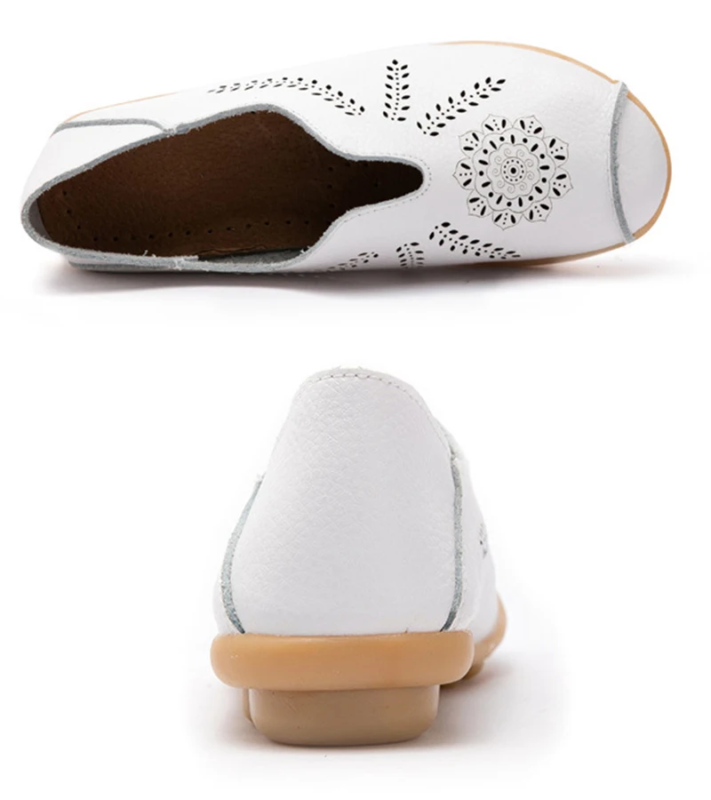 2019 Fashion Summer Women Flats Moccasins Leather Flat Casual Women Shoes plush size Basic soft Slip-On Loafers Ladies VT211 (15)
