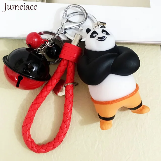 Buy Cartoon Kung Fu Panda Doll Cute Keychain Leather Rope Key Holder Metal Bell