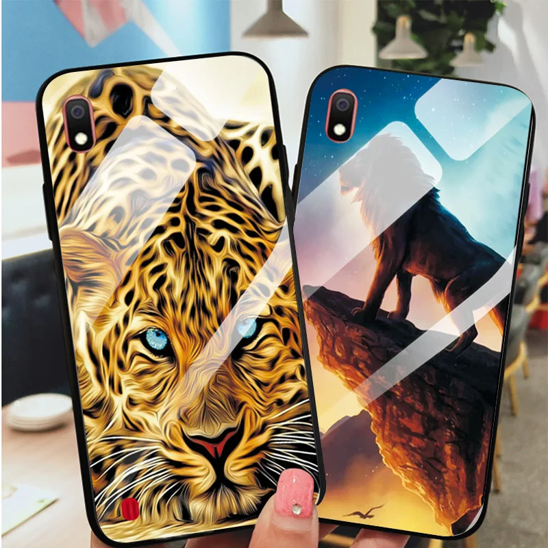 

Tempered Glass Case For Sansung A10 A30 A40 A50 A70 City Glossy Cover For Sansung A105F A305F A505F A705F Tempered Glass Bumper