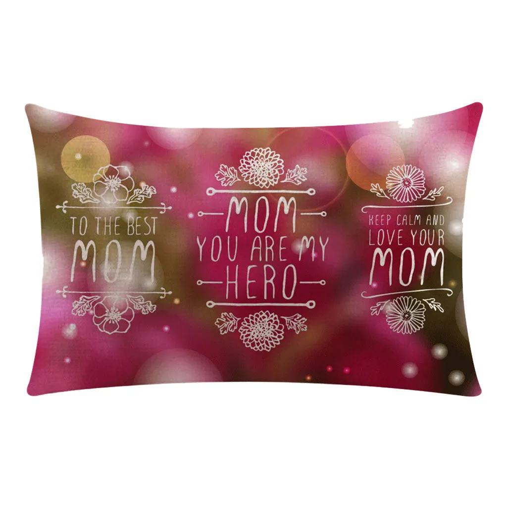 Наволочка для подушки gajjjar Happy Mother's Day 50 см x 30 прямоугольная разноцветная
