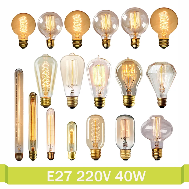Марочные шарики edison лампа E27 220V 40W подвесной светильник в стиле ретро G125 T45 T30 G80