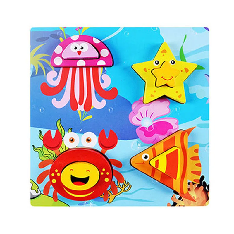 Wooden 3D Puzzles Montessori Educational Toys For Children Kid's Learning Puzzle Teaching Aids Set Puzzle Intelligence Toys