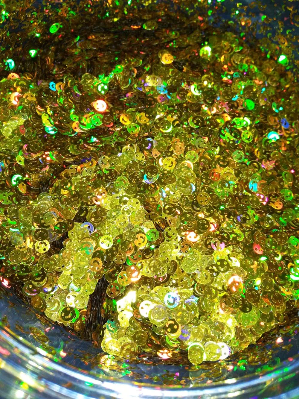 

Holographic Laser Gold Smile Face Nail Glitter Sequins Flakes Nail Art Decorations 4MM Dazzling Nail Dust Powder 50g/200g/500g