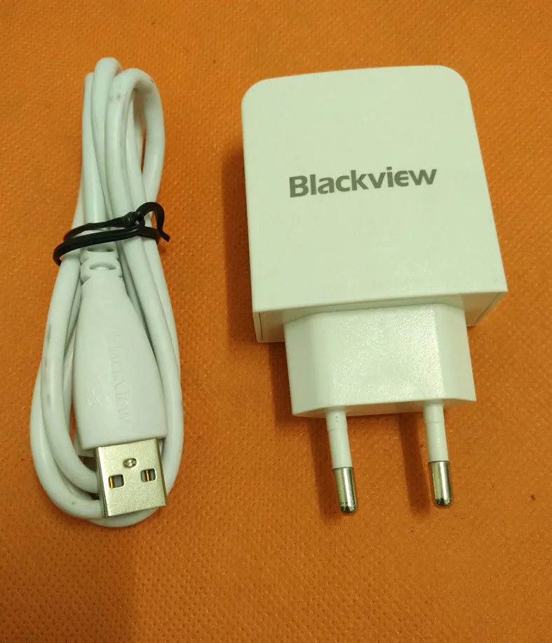 Оригинальное зарядное устройство 2.0A для путешествий адаптер с европейской вилкой+ USB кабель для Blackview BV6000 4," HD MT6755 Восьмиядерный