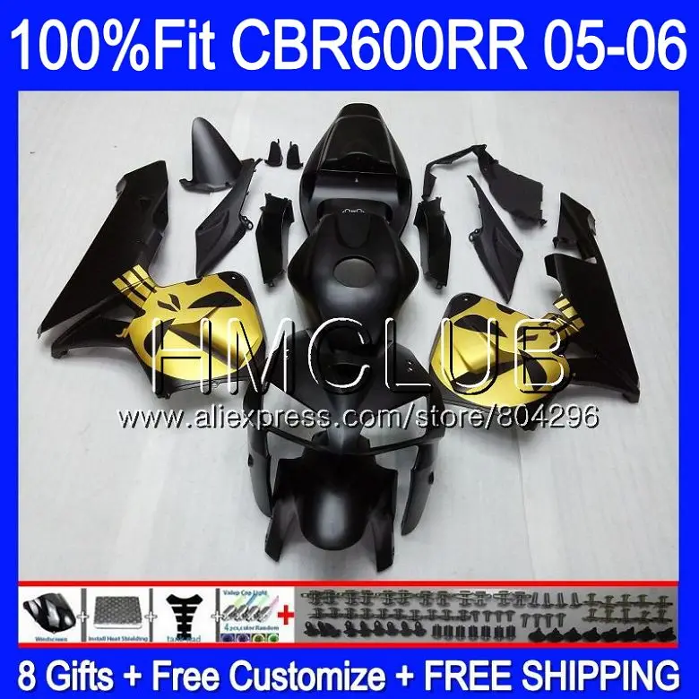 Литые изделия для Honda CBR 600RR 600F5 CBR600 RR 05 06 64HM. 19 CBR600F5 CBR600RR череп черный F5 05 06 CBR 600 RR 2005 2006 обтекателя - Цвет: No. 1