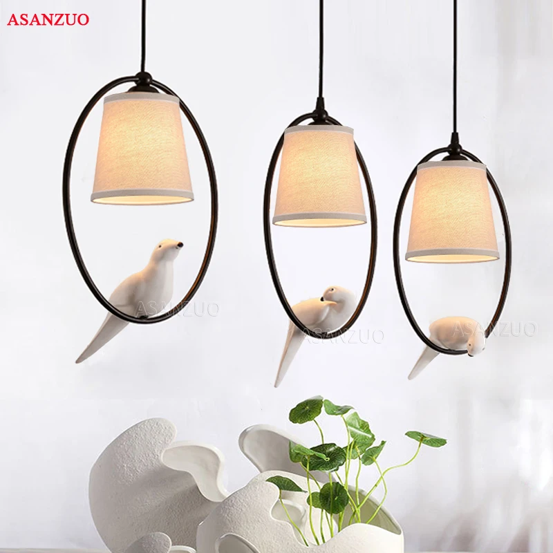 Loft Vintage bird light bedroom living room restaurant cafe corridorr dining room chandelier suspension luminaire pendant lamp