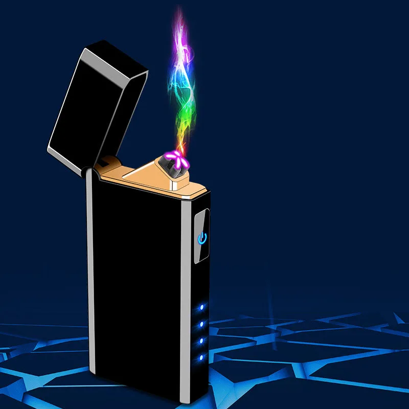 

Fingerprint Sensor Switch Lighter USB Charging Electronic Cigar Lighter Plasma Pulse Double Arc Environmental Protection Lighter
