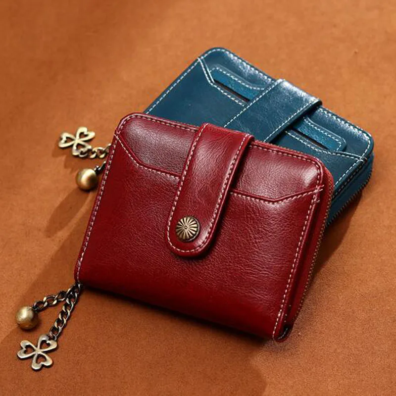 Женский кошелек Европейская и американская мода первый слой кожаный кошелек женский короткий роскошный кожаный кошелек с несколькими карточками Кошелек для монет