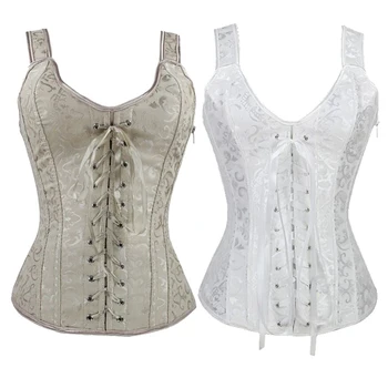 

Fashionable V-Neck waist trainer Corset overbust Vintage Bustier corset Body shaper waist slimming and Halter corset tops