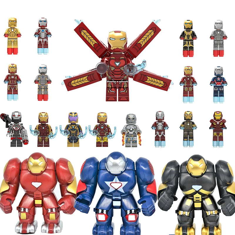 

DIY Iron Man MK50 Pepper Sale Avengers Super Hero Compatible Figures Building Blocks Bricks Set Model Toys For Children Gift