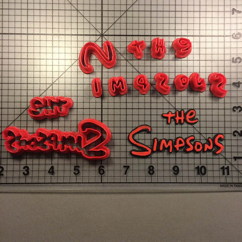 Мультфильм серии Симпсон семья формочки для печенья набор помадка кекс топ на заказ 3D печатные формы для печенья Cortadores De Fondant - Цвет: Logo 3inch N8060