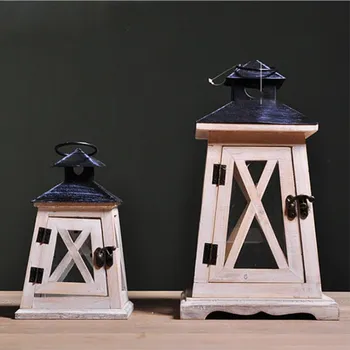 

Nordic Style, Moroccan Candlestick Simple Glass Wooden Wind Lamp, Industrial Ppearance, Wind Candlestick, Home Decoration