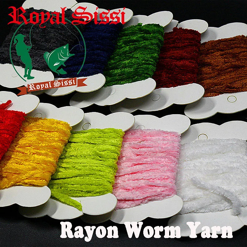 

Royal Sissi brand 5 Cards/lot Robust Rayon Chenille Yarn medium size fly tying worm yarn woolly bugger Fly Tying body Materials