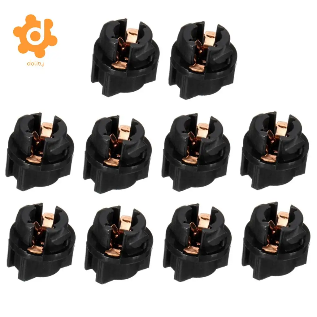 Baoblaze 10 Pieces T5 Twist Socket Car Instrument Panel Cluster Bulbs Lamp Holders