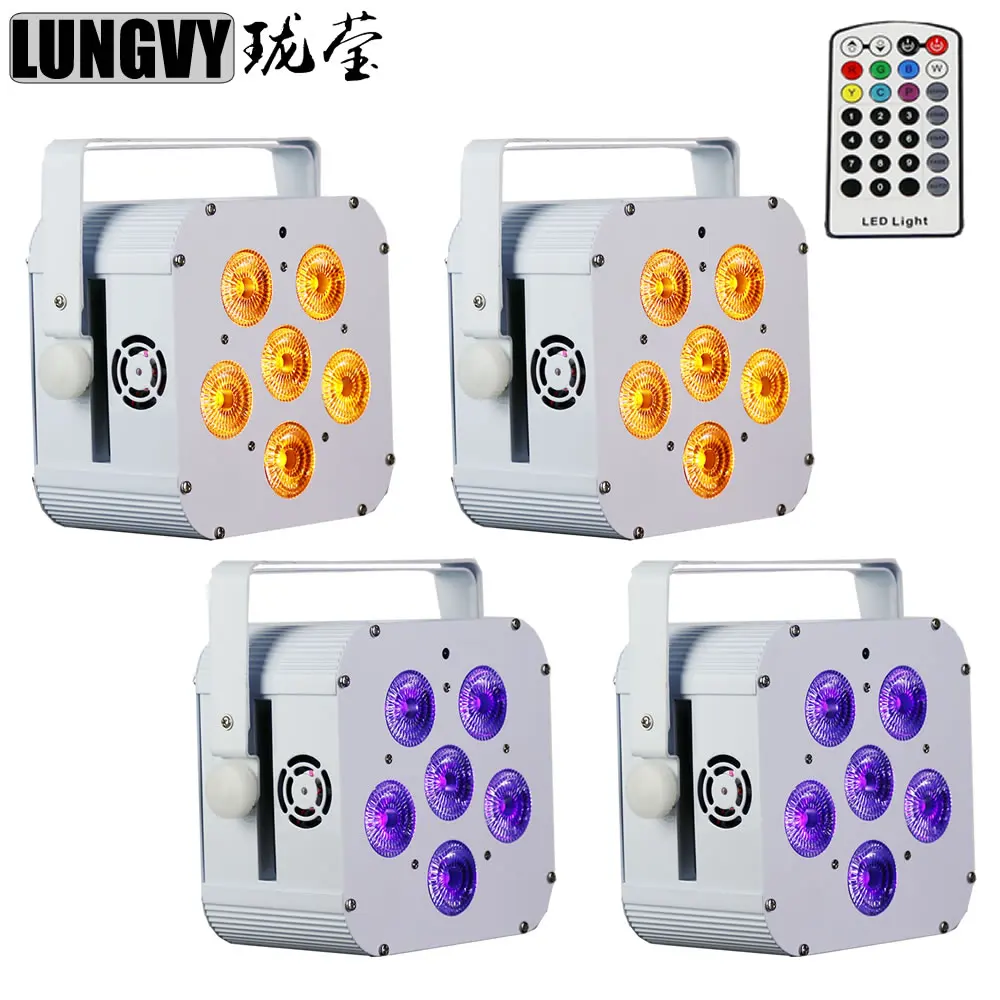 Free Shipping 4pcs/Lot 6x18w 6in1 Wireless Battery Power LED Par Light