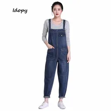 Idopy, женские повседневные свободные джинсовые комбинезоны для девочек, Рабочие Комбинезоны для беременных, комбинезоны без рукавов, комбинезон, штаны для женщин