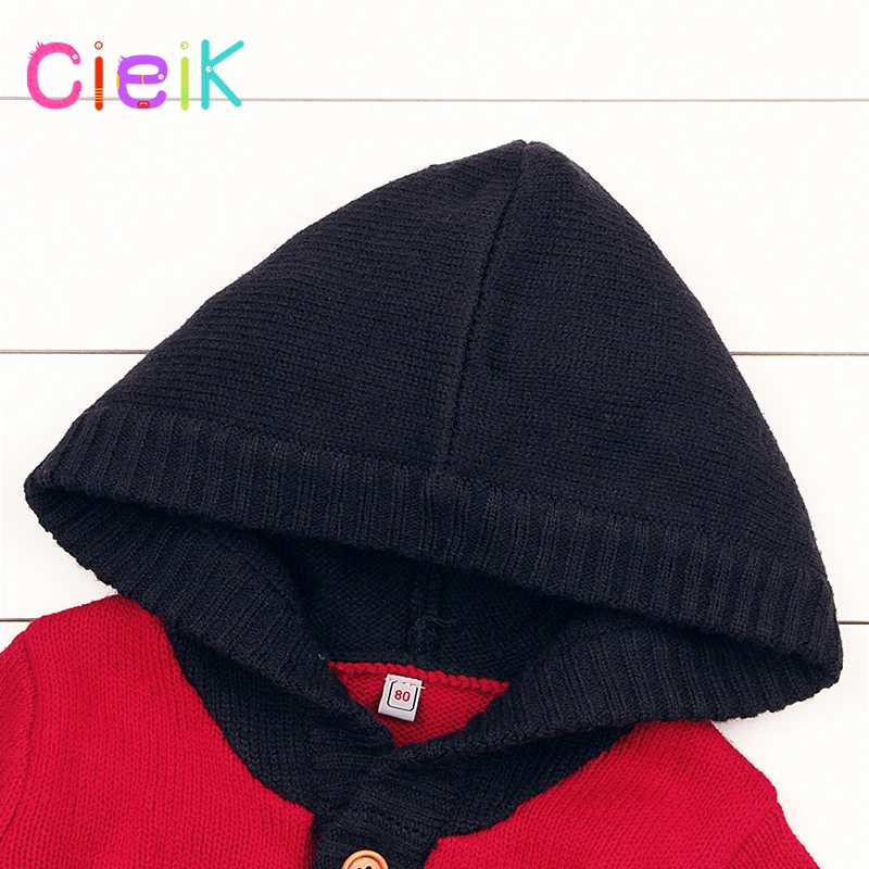 CieiK Boys Knitted Sweaters Cardigans Baby Infant Cartoon Coat Newborn Jacket 2018 Spring Toddler Girls Outwear Hood Button Up (6)