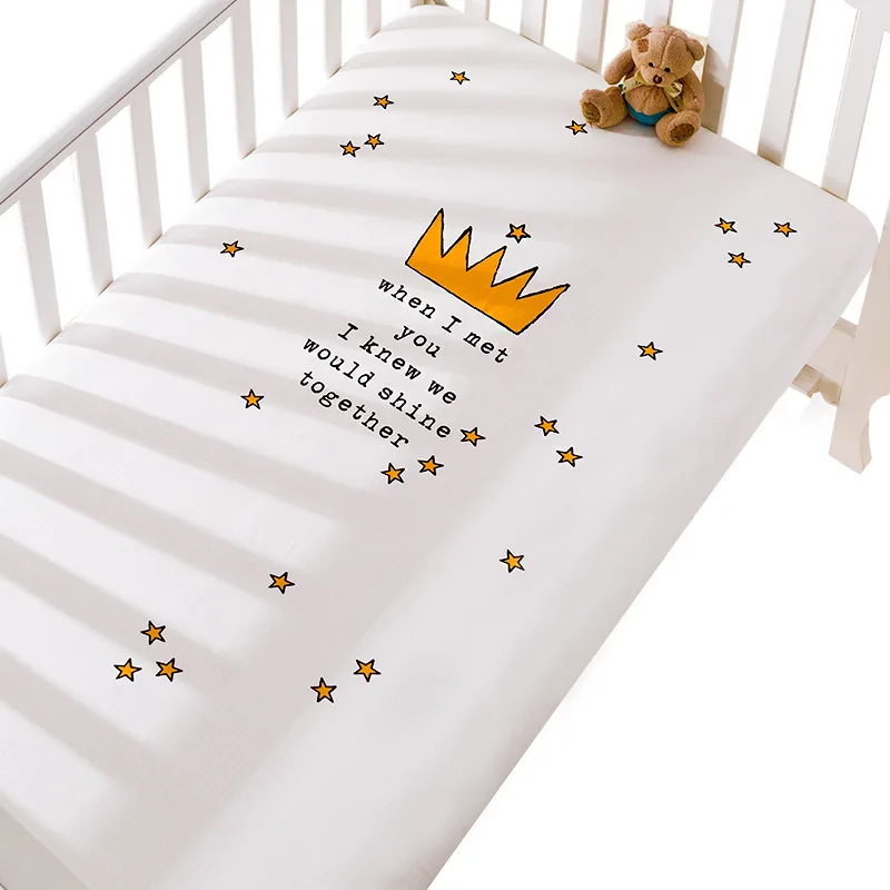 

Baby Crib Fitted Sheet 100% Cotton Newborn Set Cot Sheets Infant Bedding Bedspread Mattresses Cribs Sheet Set