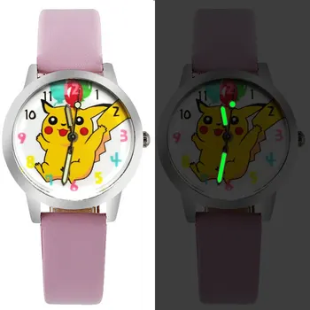 

Cartoon Beautiful girl Color number dial children students girl's leather quartz watch Boy leisure clock children's holidaygift